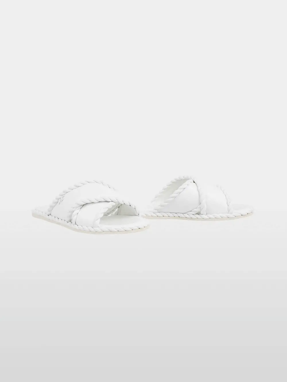 Flat mules with cord detail