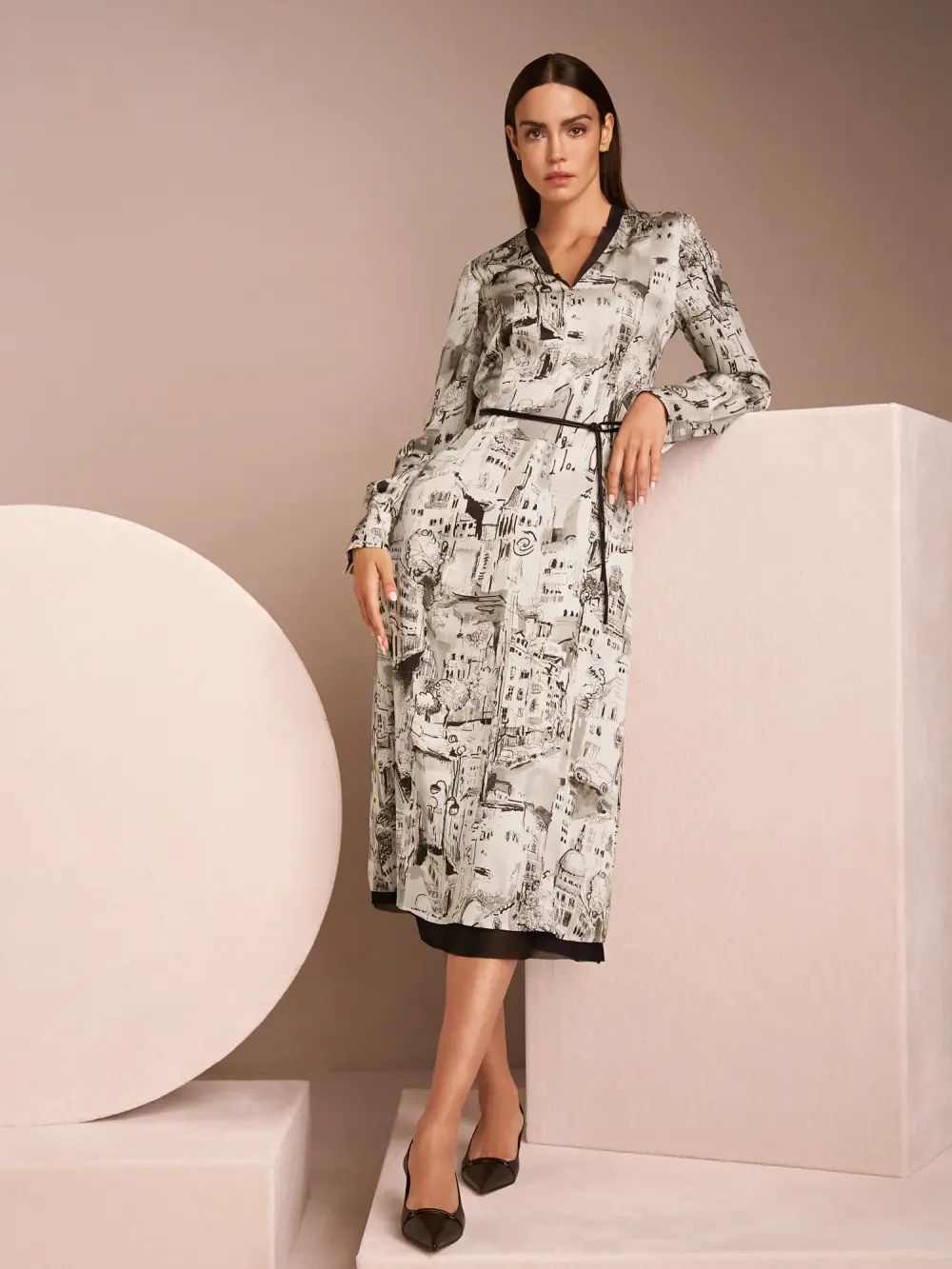 Printed dress in viscose