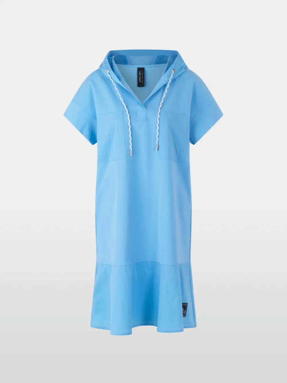 Shirt dress with hood