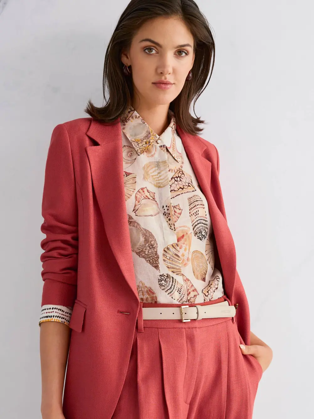 Linen-silk shirt blouse