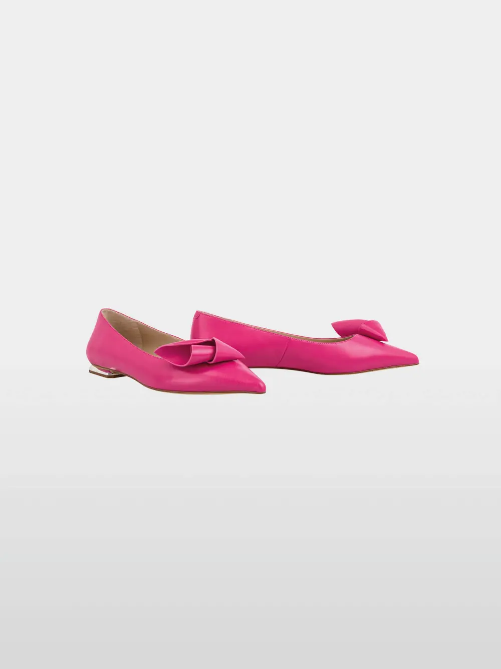 Leather flat ballerinas with calla lily
