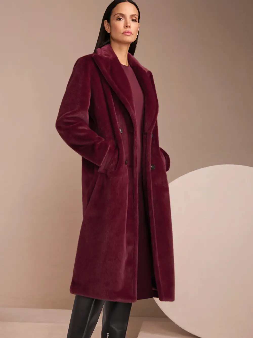 Manteau moelleux à col