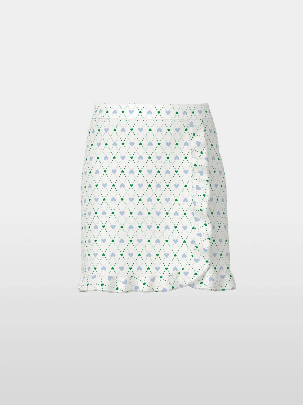 Heart print skirt in scuba jersey