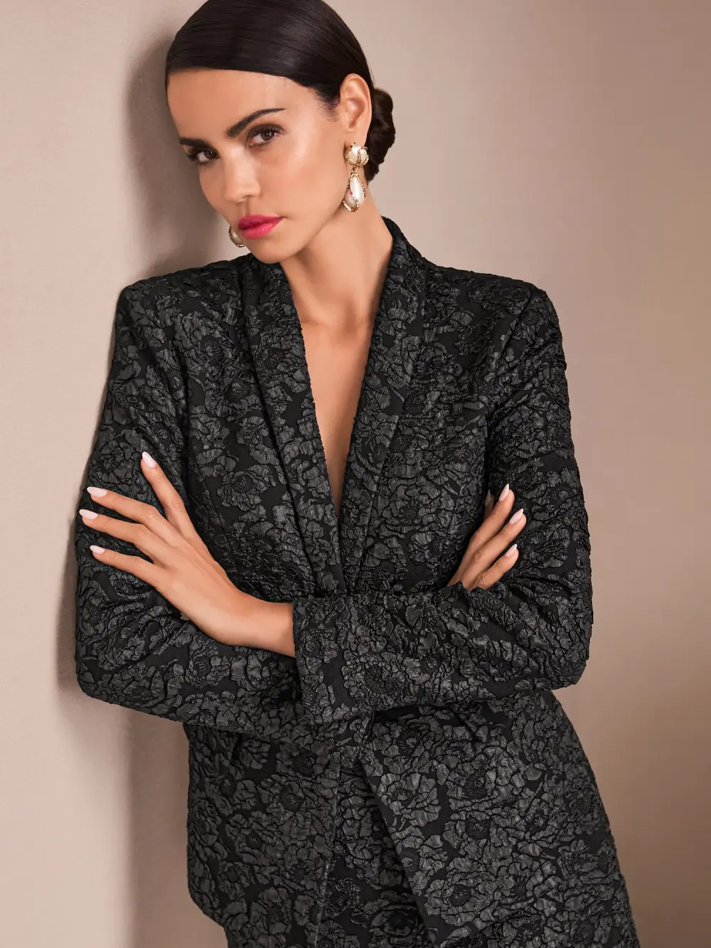 Blazer met bloemenmotief
