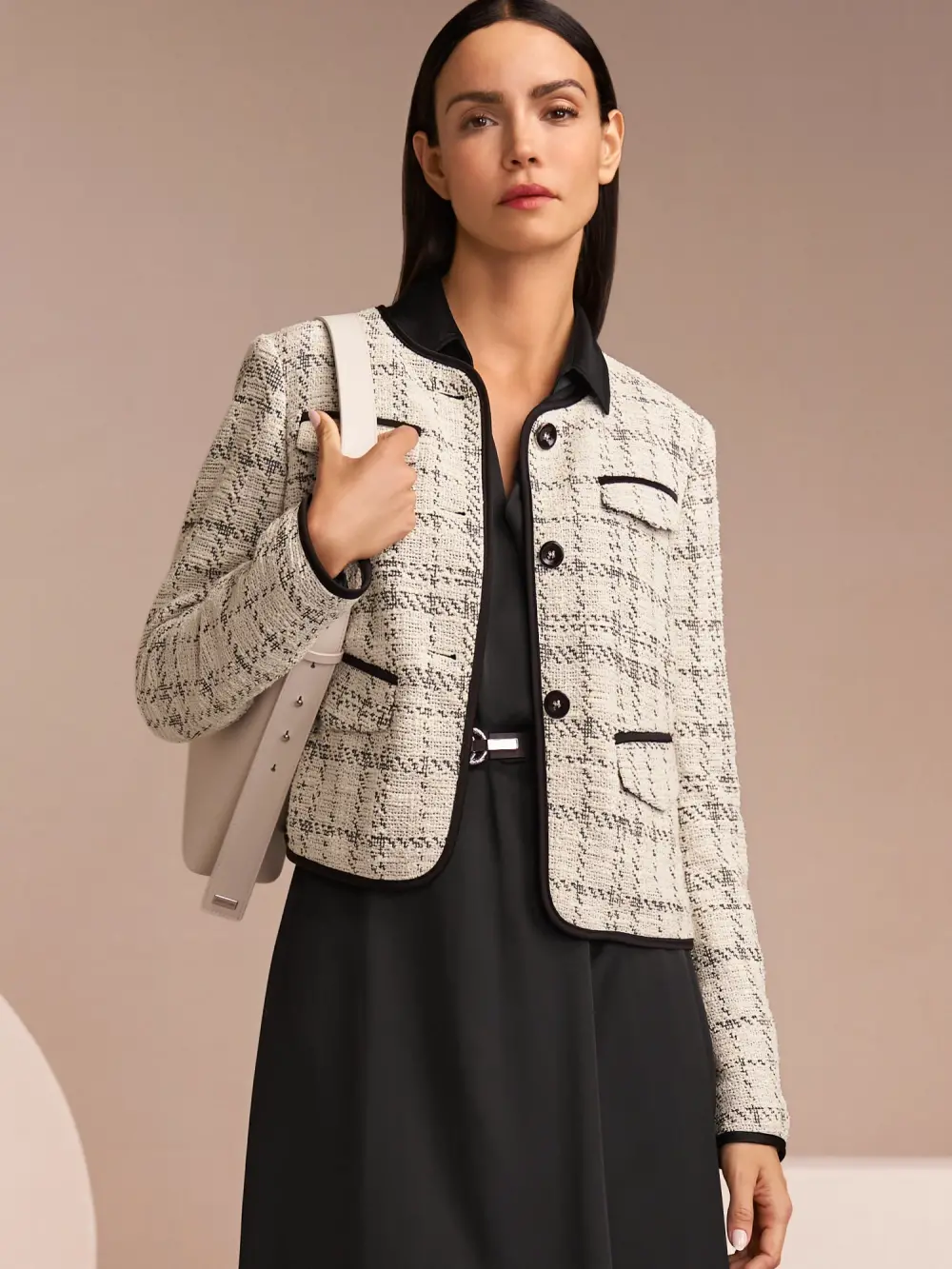 Fitted blazer in scuba jersey
