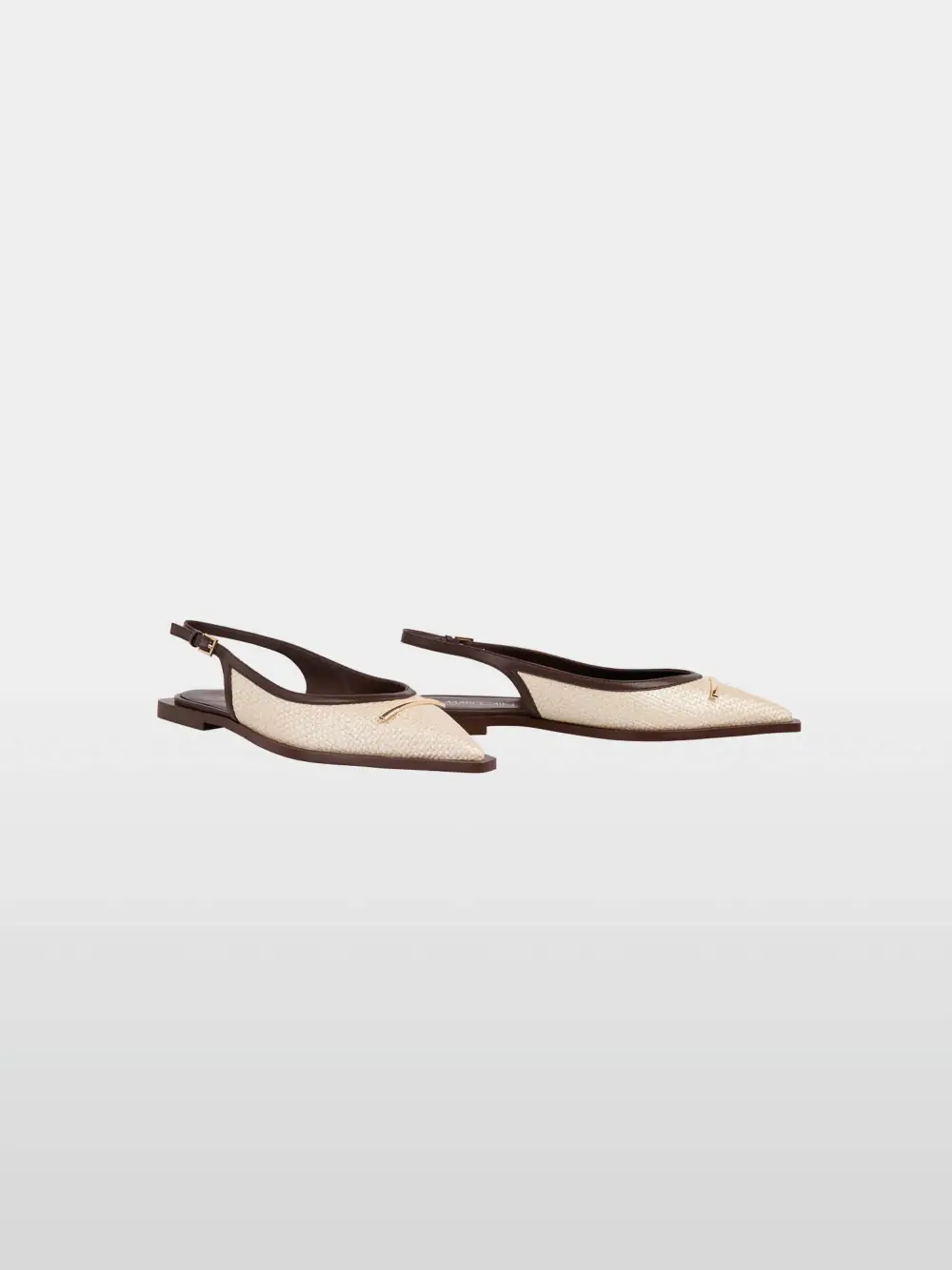 Slingback raffia mix ballerinas