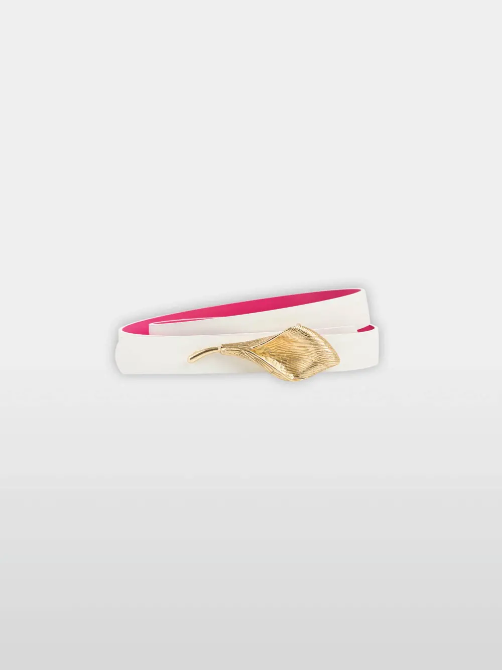 Leather belt with calla lily