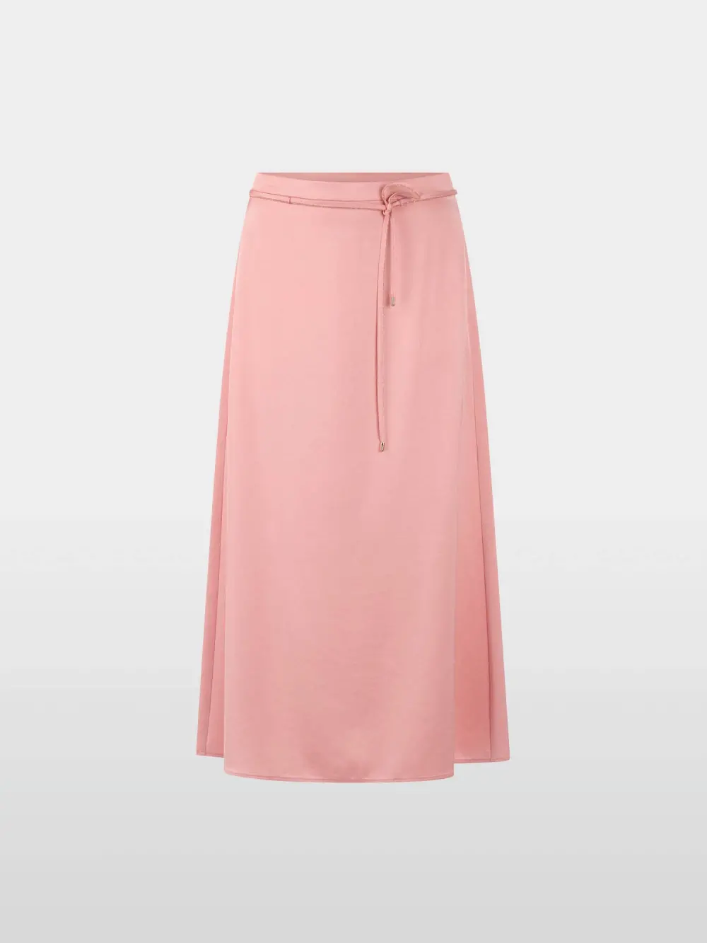 Midi skirt in satin with tie cord