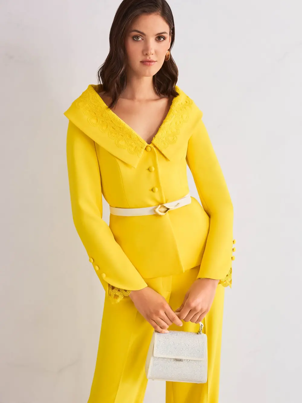 Mini handbag with opal crystals