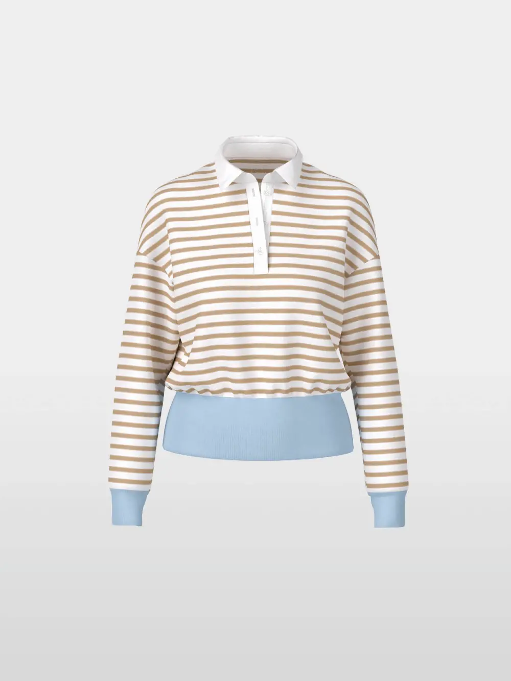 Striped polo shirt in stretch cotton