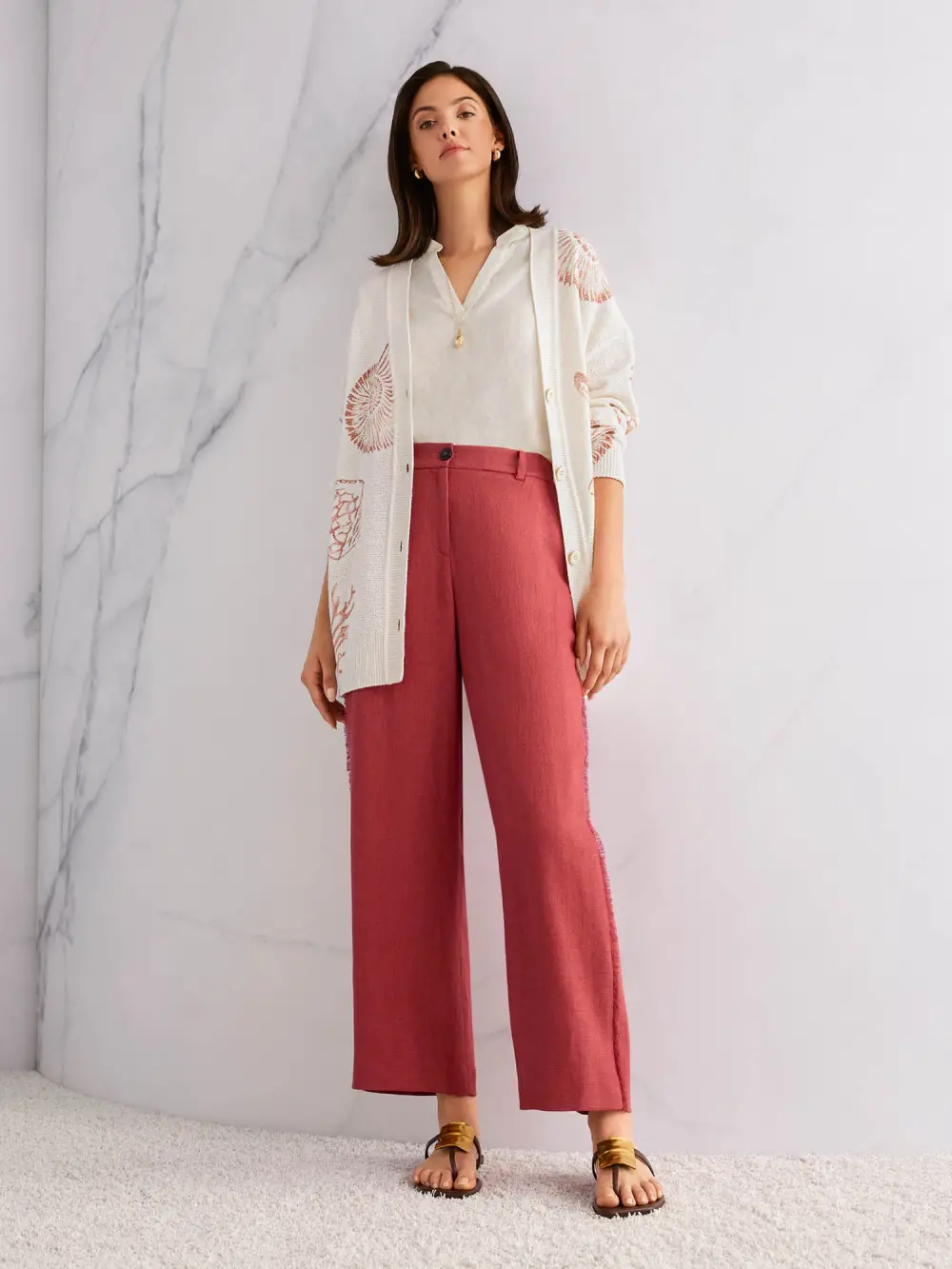 WUKARI linen-viscose blend trousers