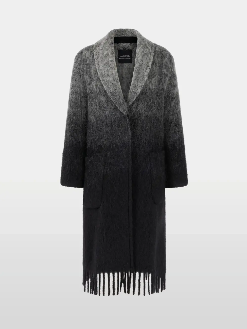 Alpaca blend coat with fringes