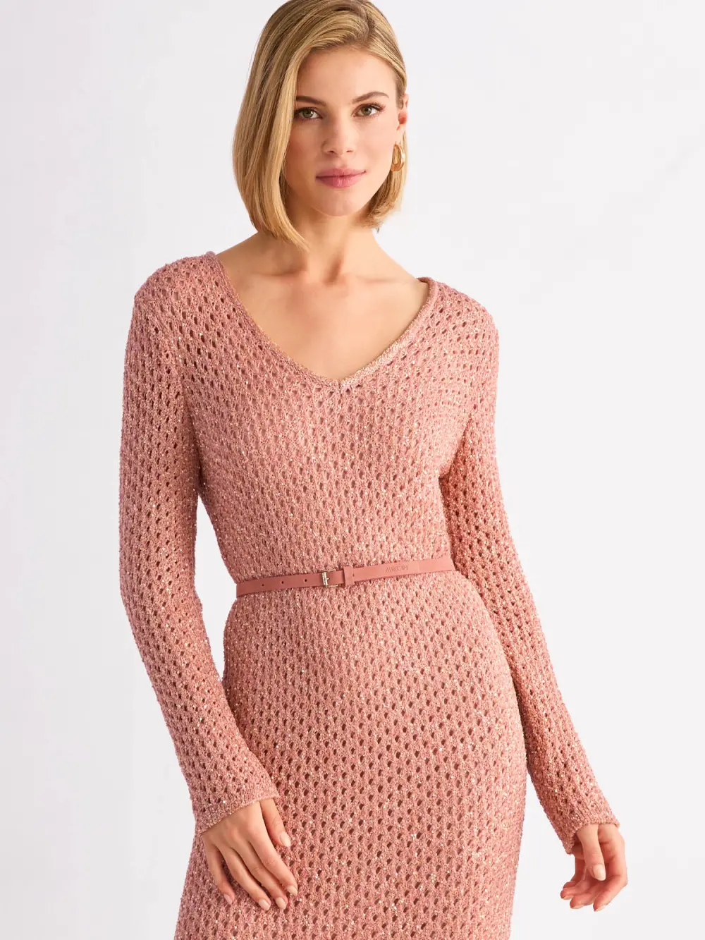 Narrow nubuck leather belt