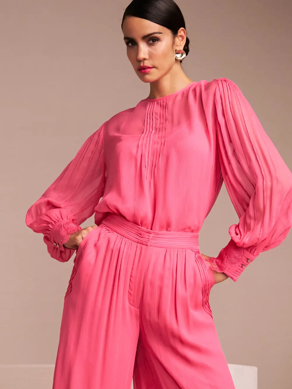 Blouse van zachte viscosecrêpe
