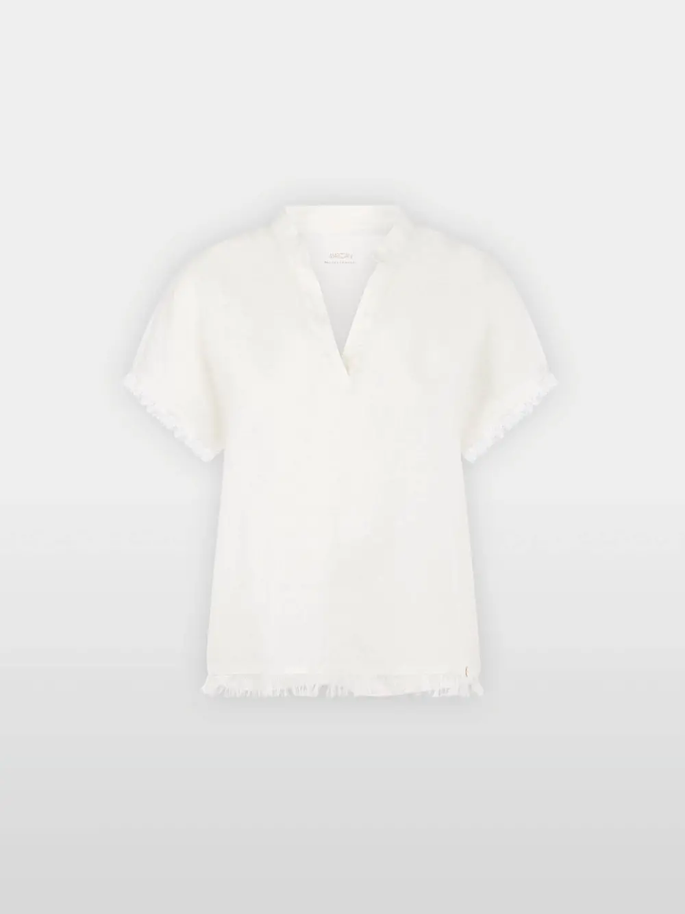 Linen-cotton blend blouse-style shirt