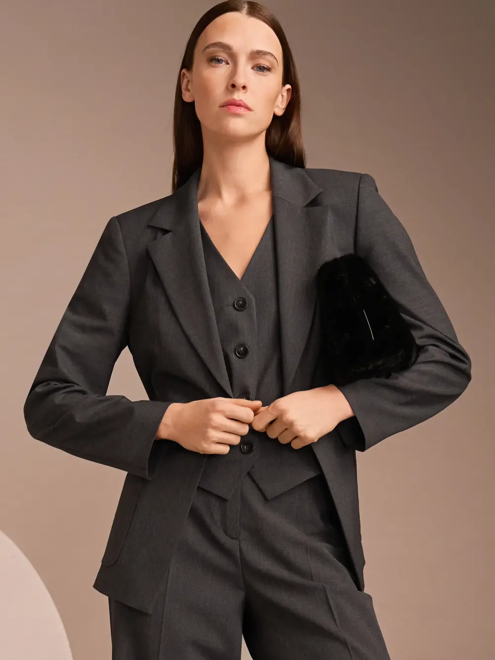Blazer with tie belt