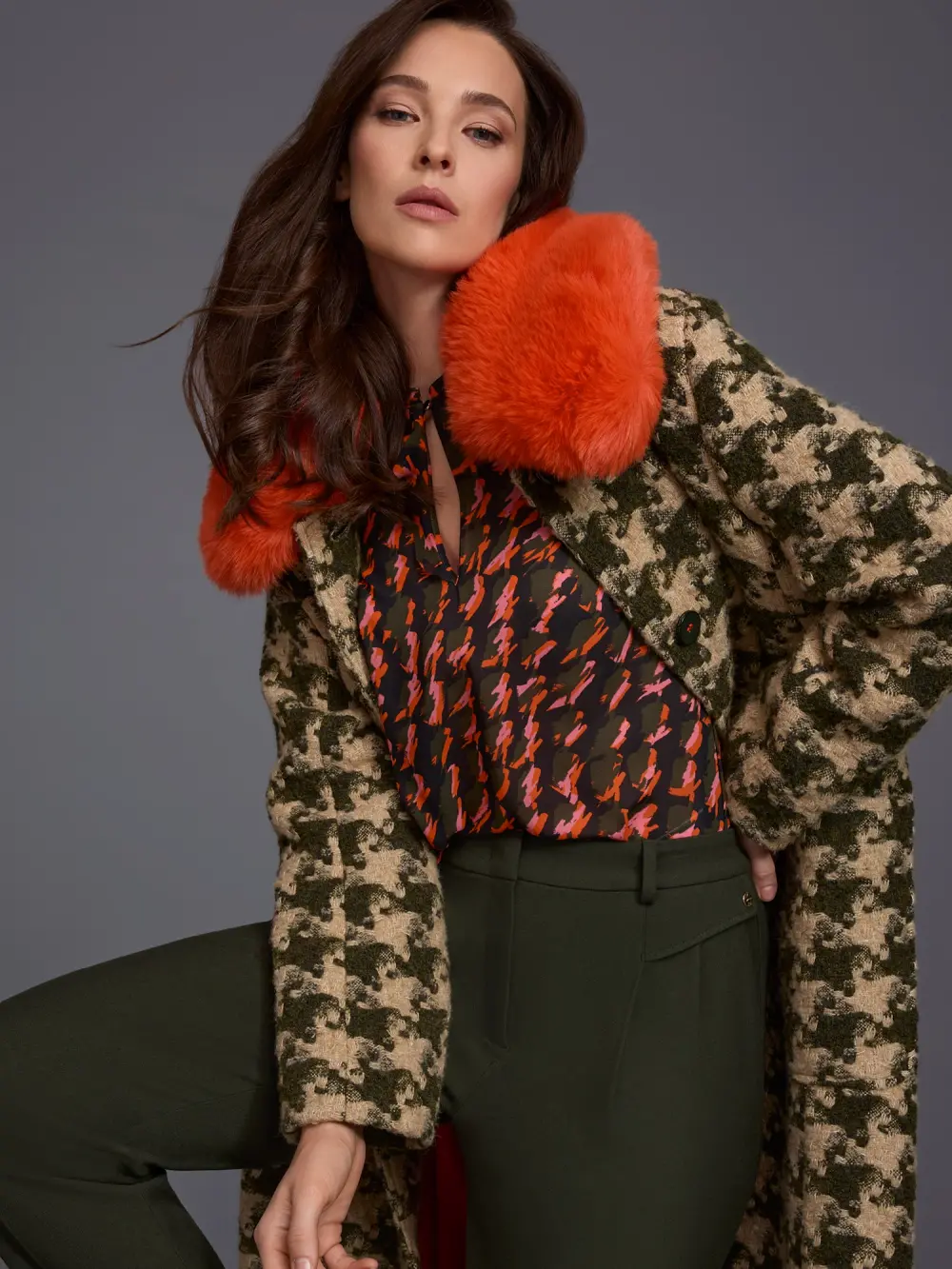 Abstract houndstooth blouse