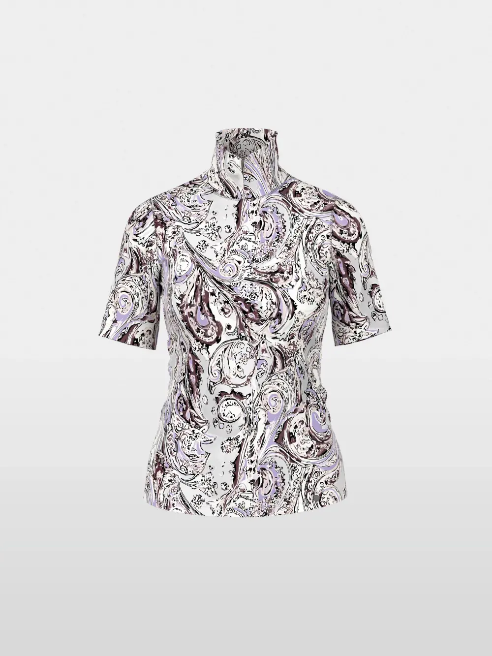 T-shirt en coton avec col montant