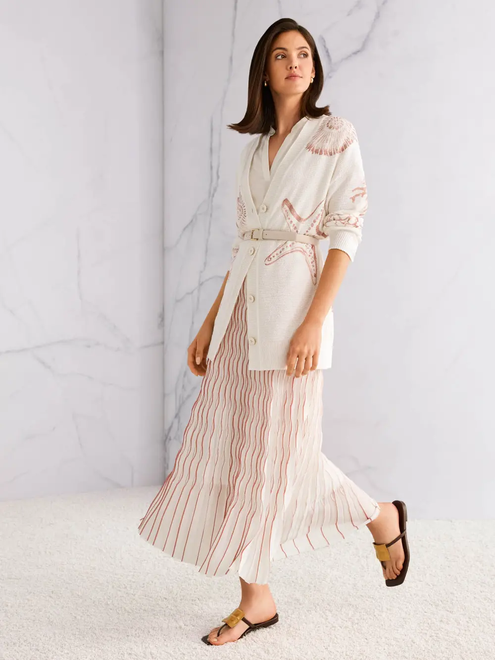 Maxi skirt with pleats