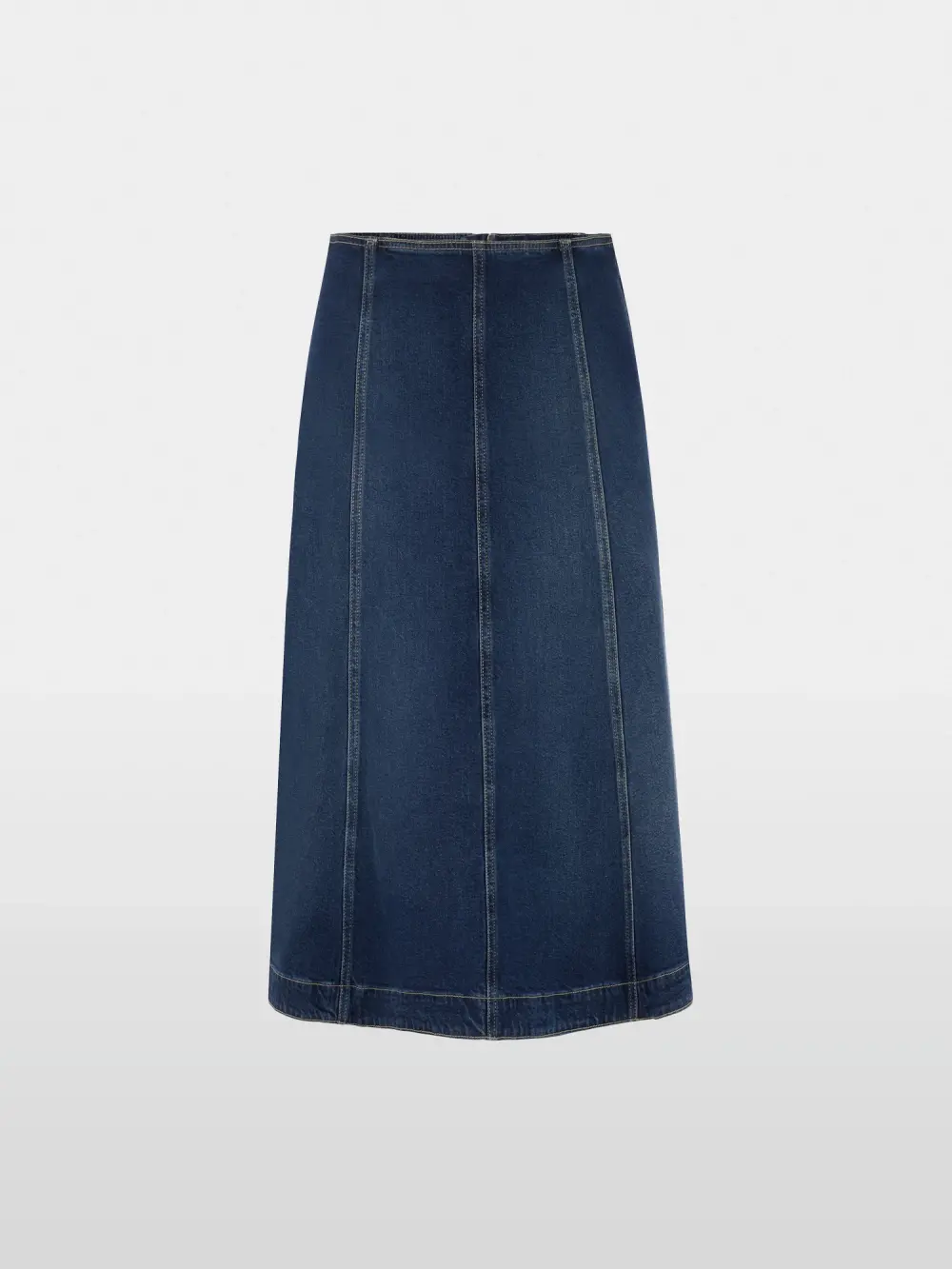 Denim skirt with pleated details