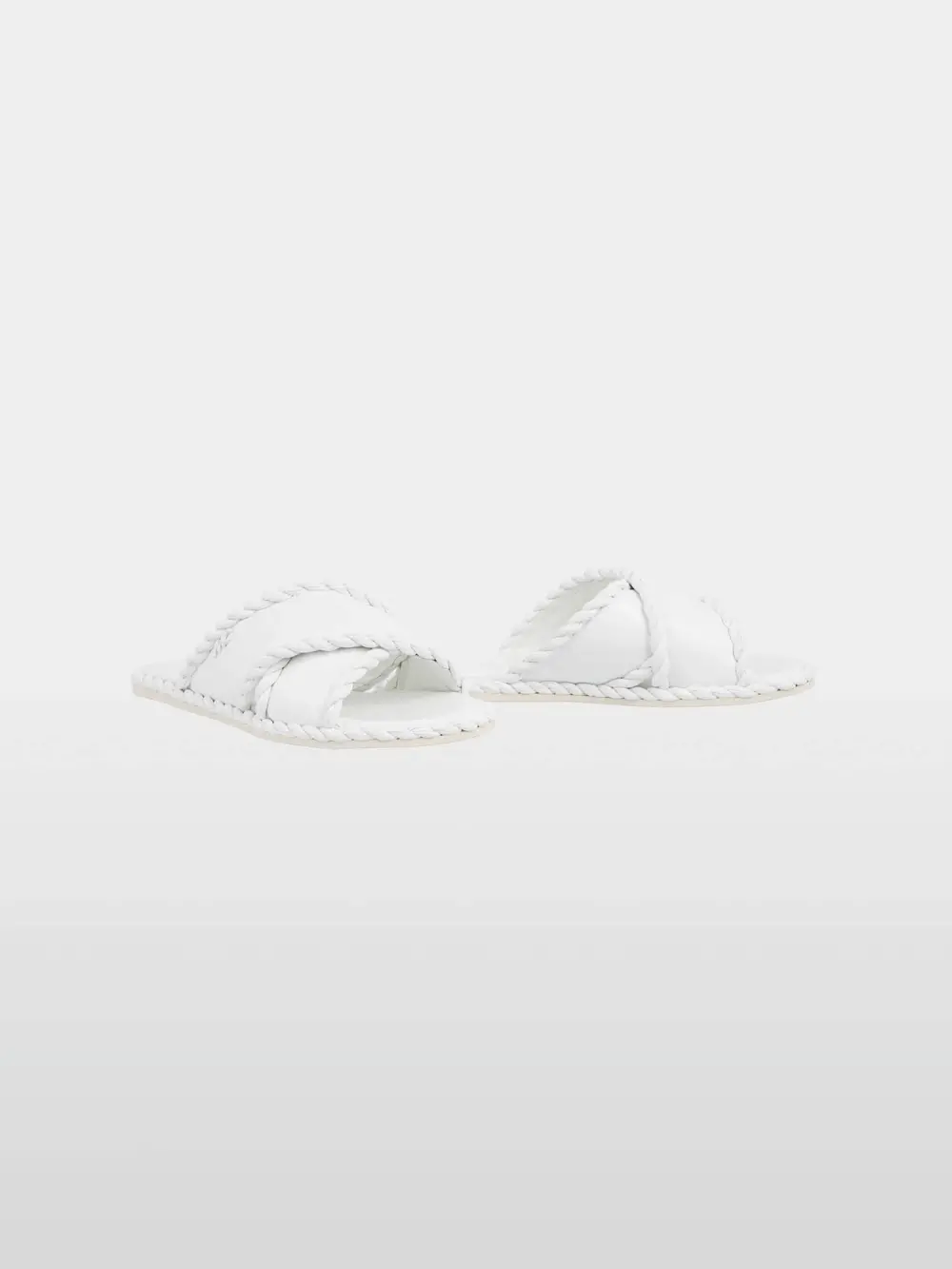 Flat mules with cord detail