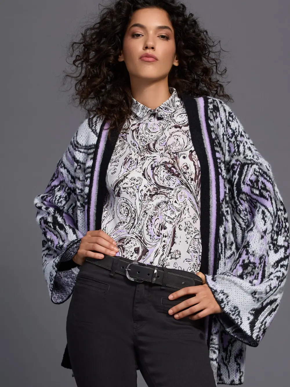 T-shirt en coton avec col montant