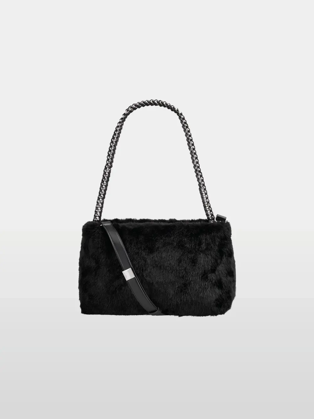 Faux fur shoulder bag