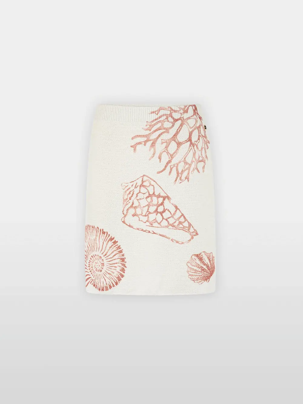 ‘Knitted in Germany’ shells print skirt