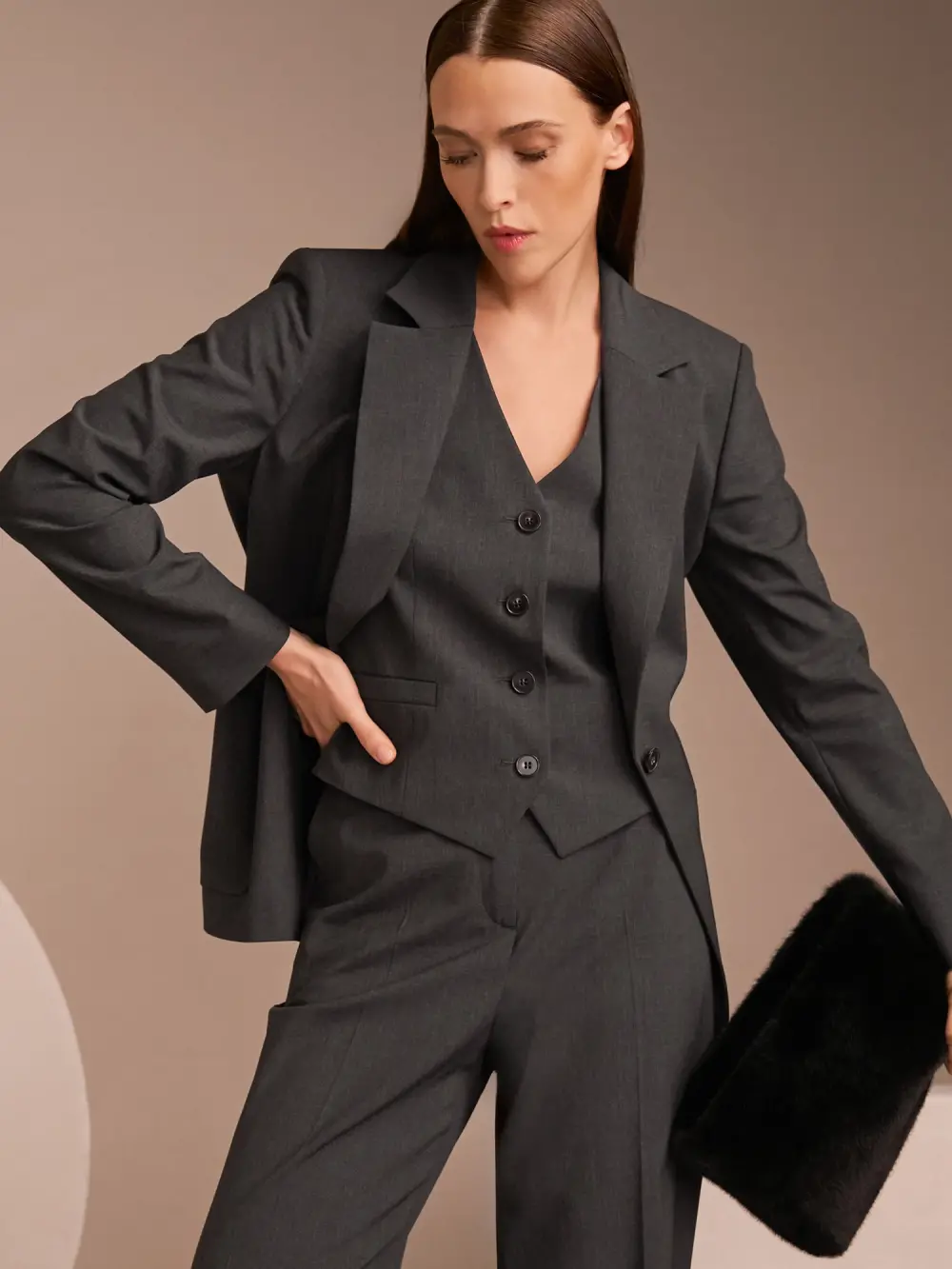 Fitted waistcoat with small belt