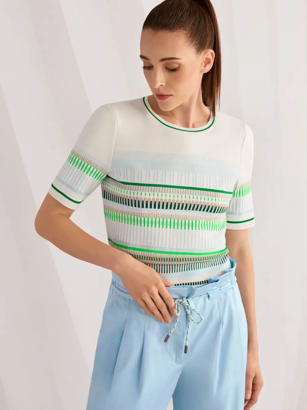 Fine-knit jacquard jumper