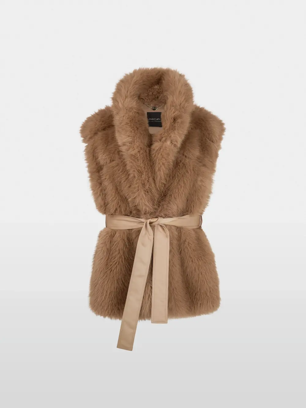 Faux fur waistcoat with quilted back