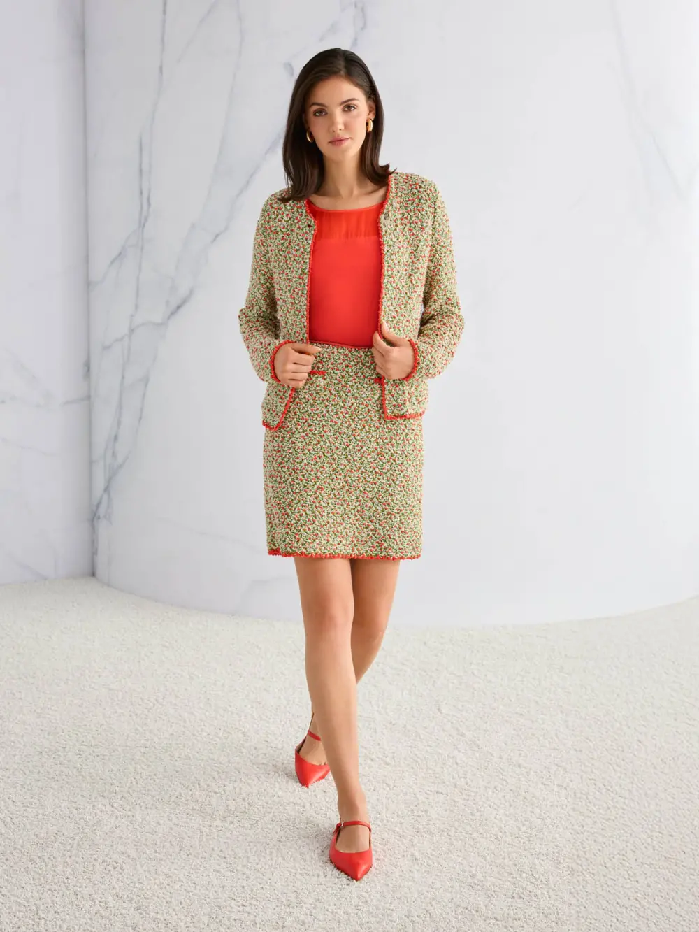 ‘Knitted in Germany’ bouclé skirt