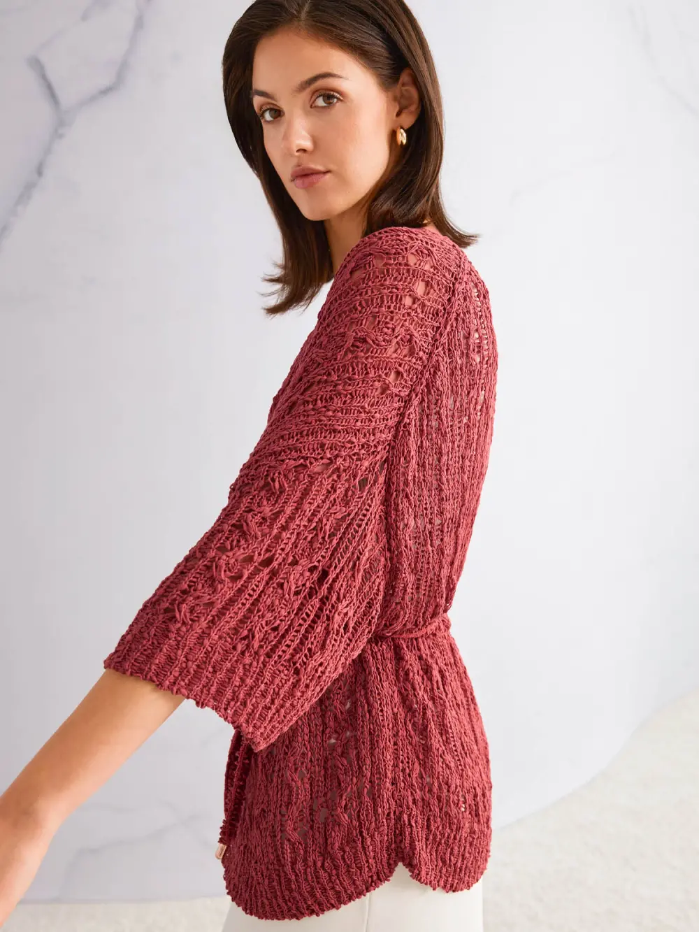 ‘Rethink Together’ openwork cardigan