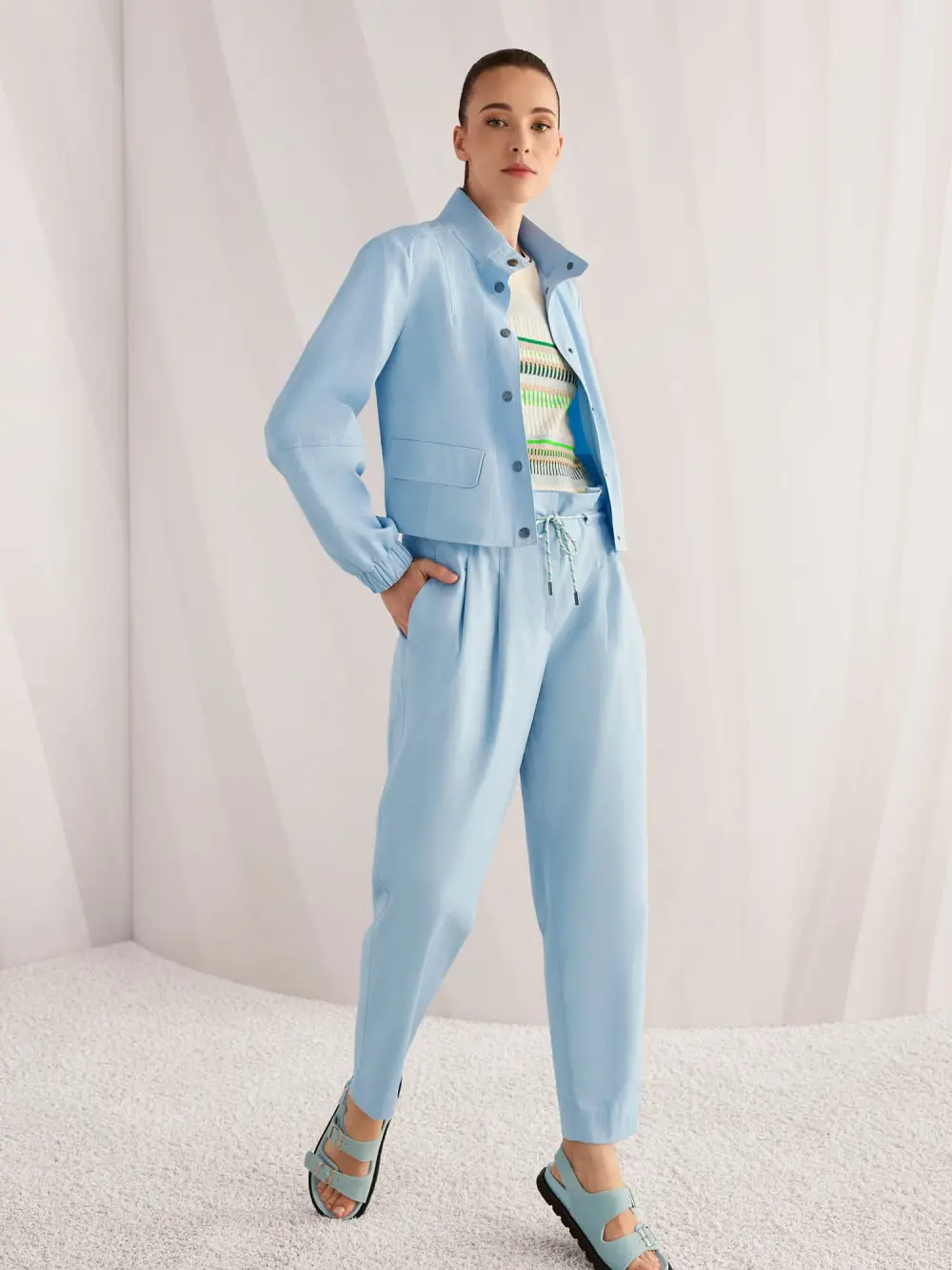 FAQUS paperbag trousers with high waist