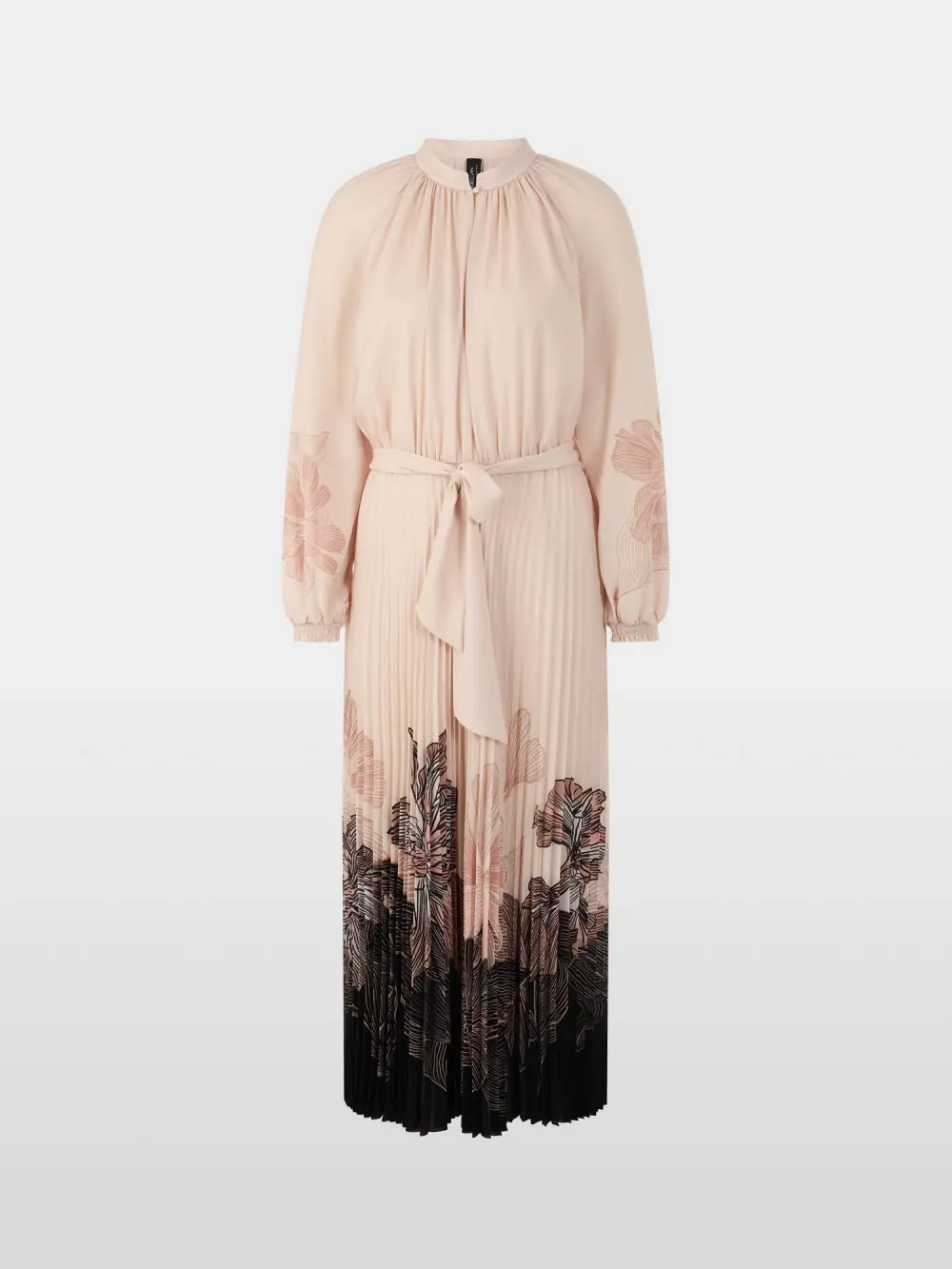 Pleated midi dress with floral print