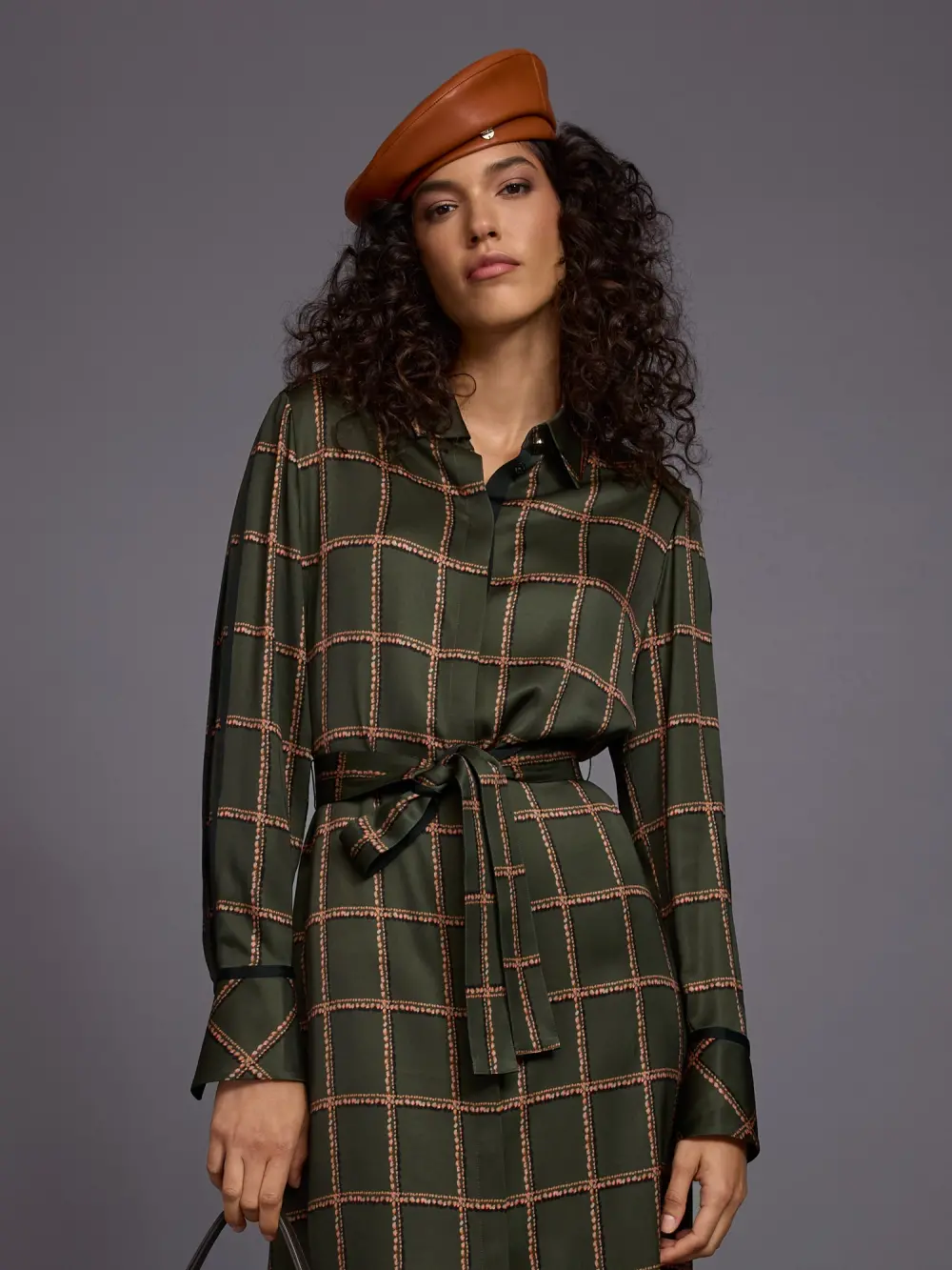 Faux leather beret