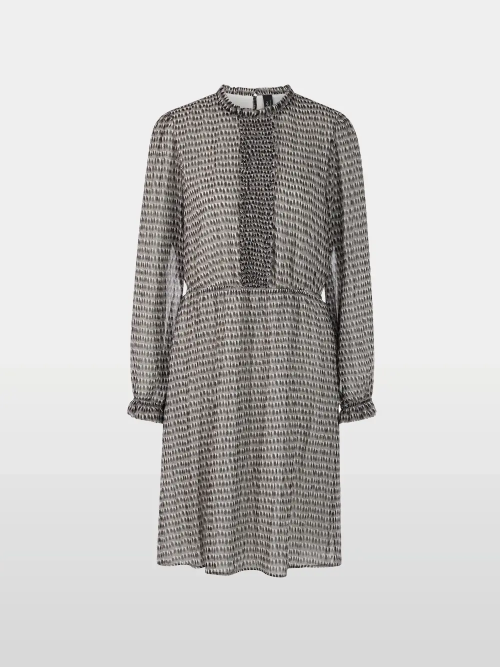Printed dress with mini ruffles