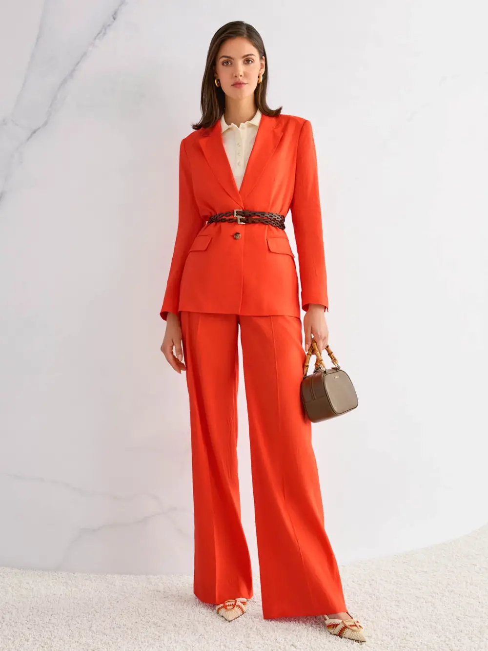 WAUKEE linen-viscose trousers