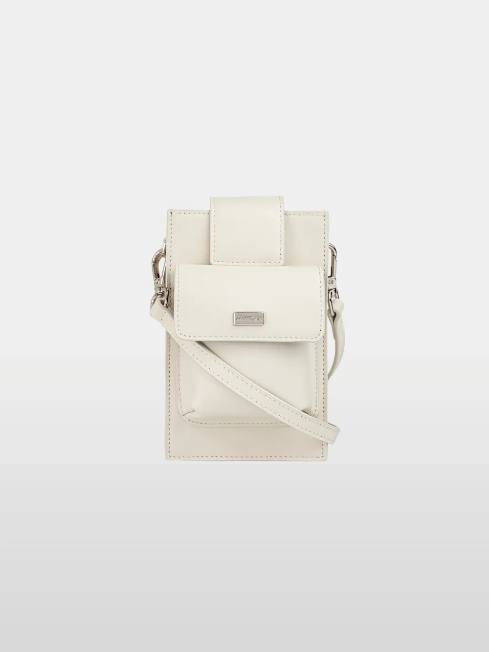 Mini leather bag with outer pockets
