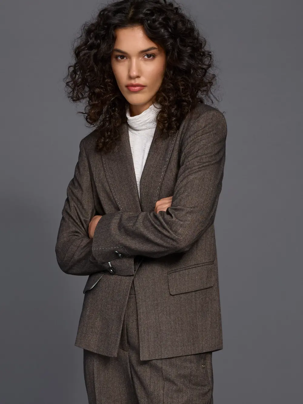 Blazer à motif chevrons