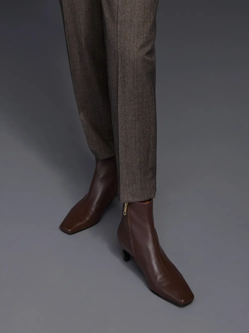Bottines en cuir à hauteur de cheville