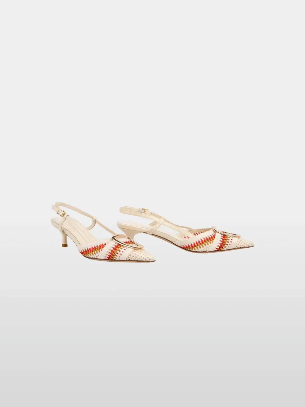 Slingback pumps with knit