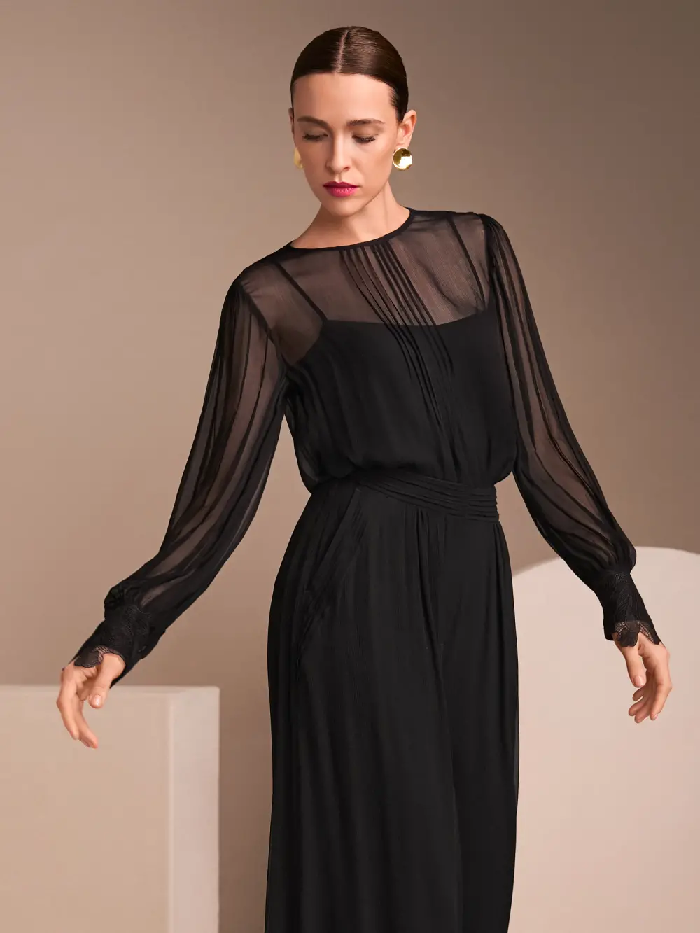 Blouse van zachte viscosecrêpe