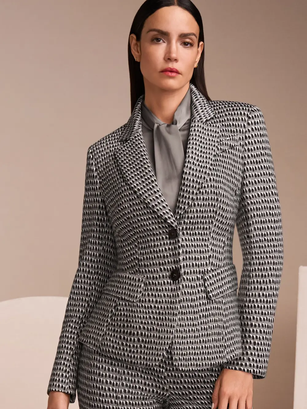 Blazer with tie belt