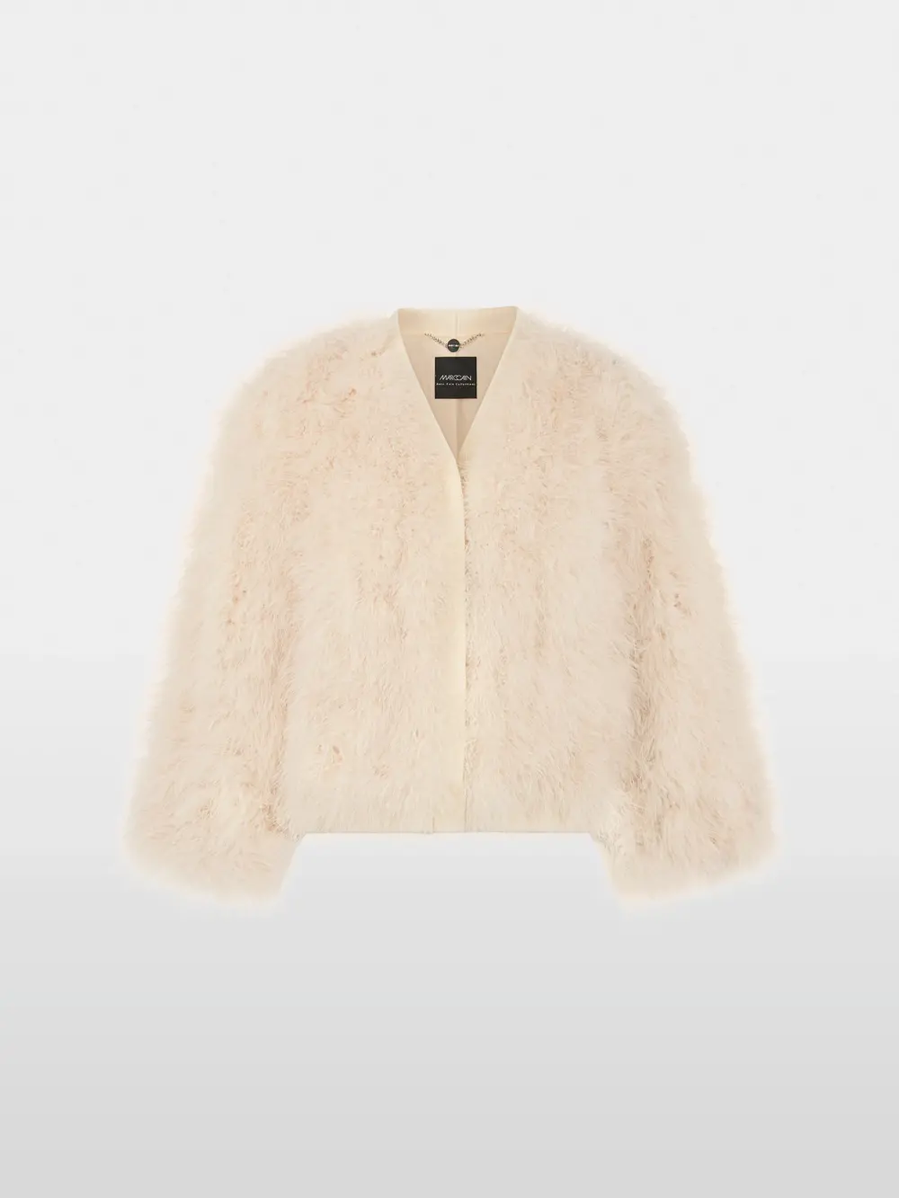 Veste courte avec plumes