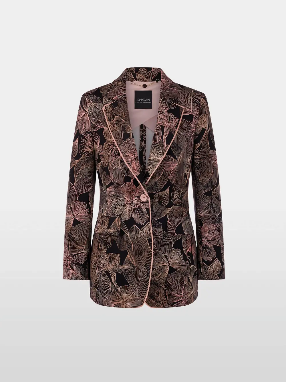 Blazer with floral print in scuba jersey