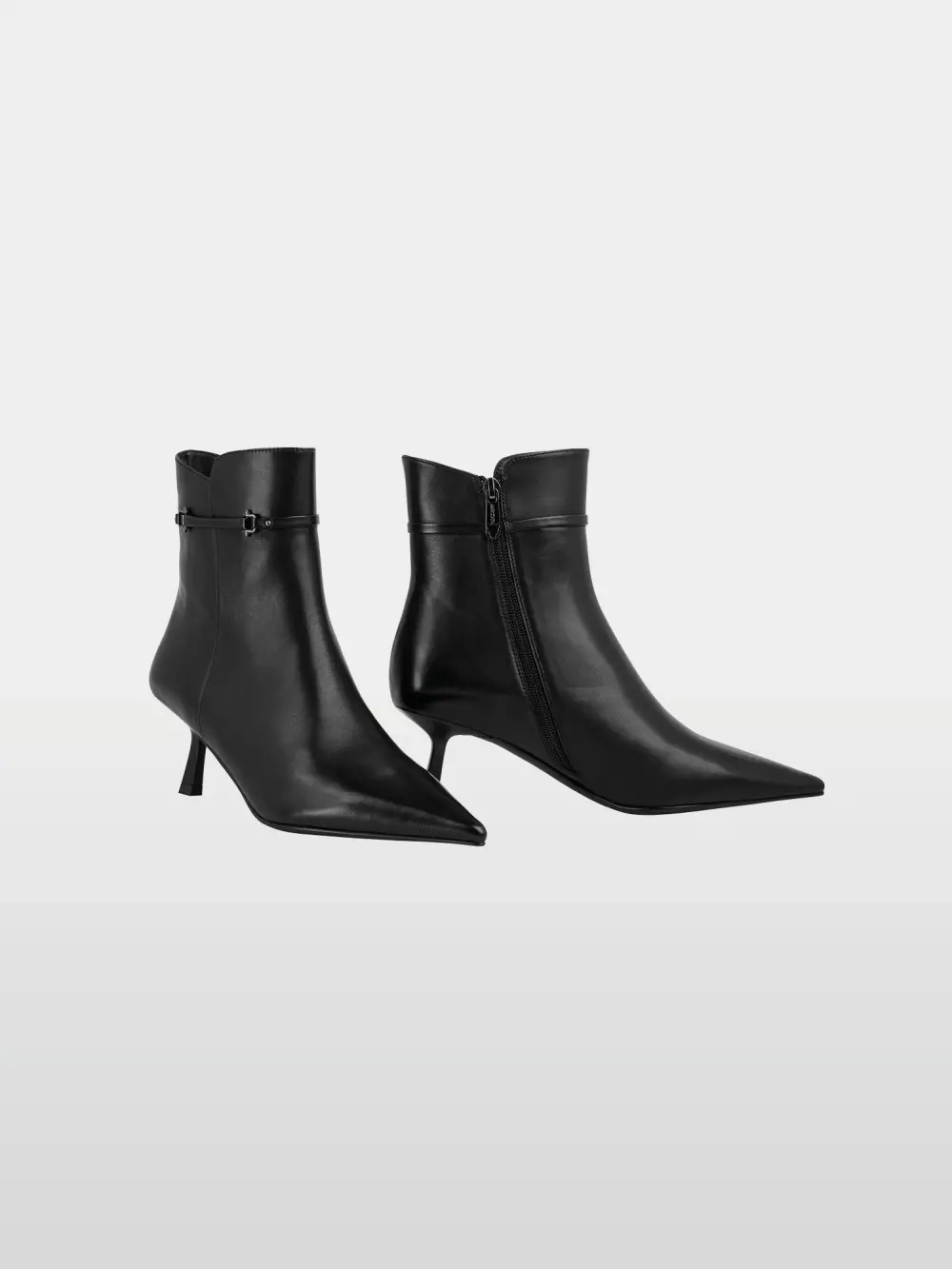 Feminine leather booties