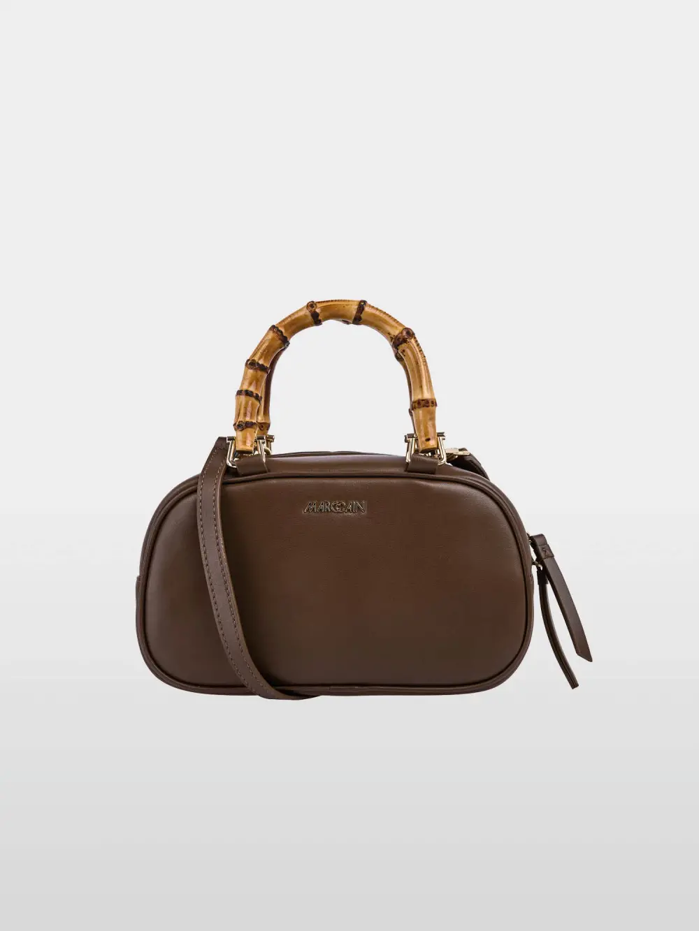 Mini leather bowling bag