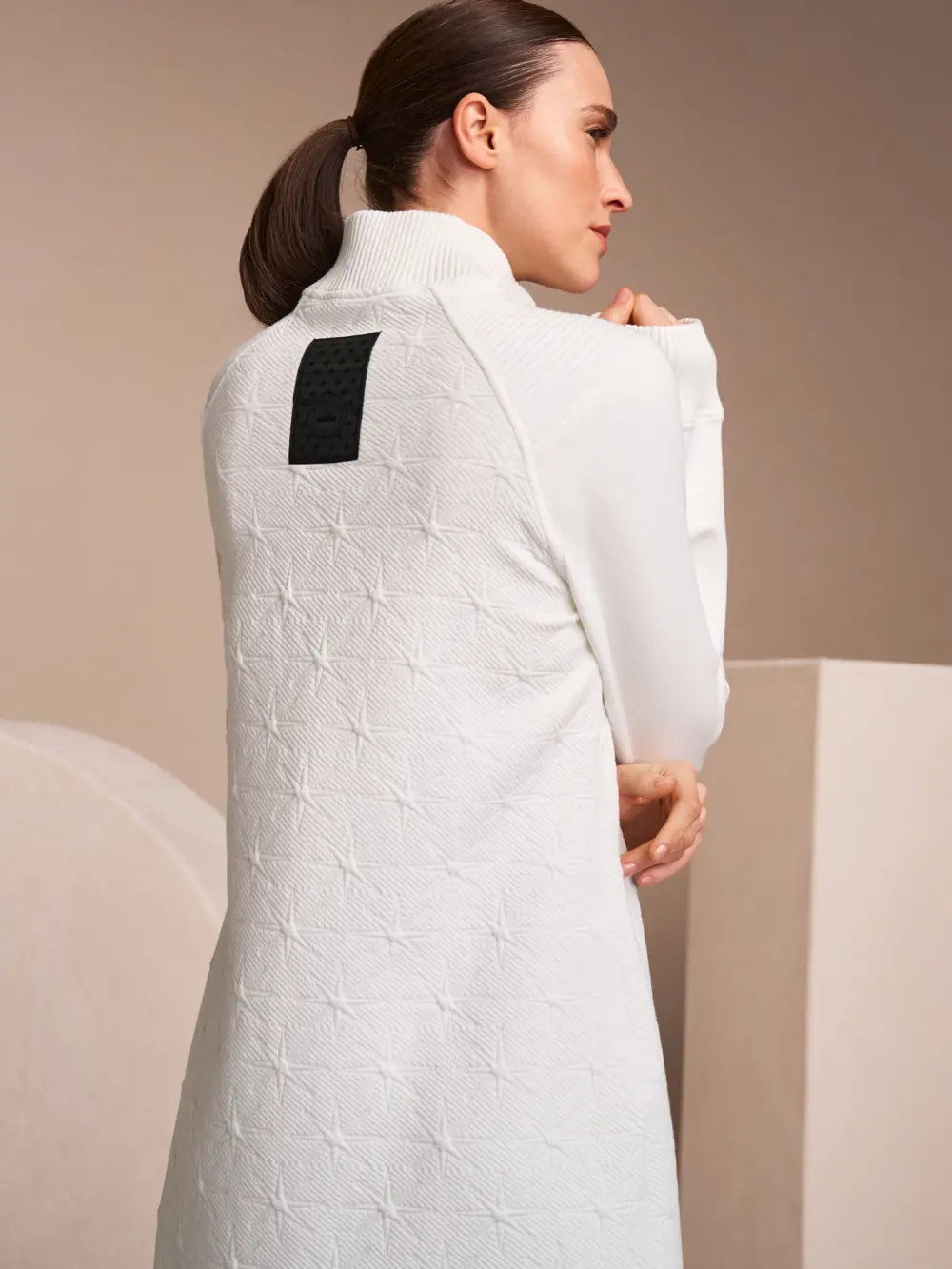 Langarmkleid mit edlem Snowstars-Muster
