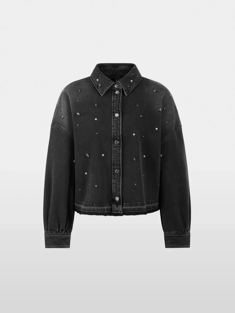 Denim shirt with gemstones